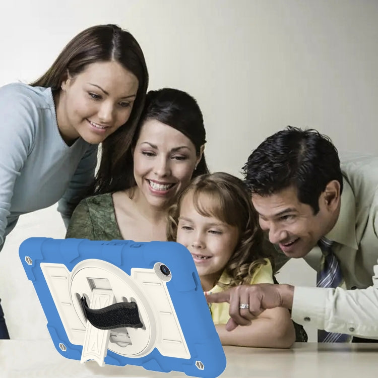 For Samsung Galaxy Tab A9 X110/X115 Silicone Hybrid PC Shockproof Tablet Case with Shoulder Strap(Azure Blue) - Galaxy Tab A9 by buy2fix | Online Shopping UK | buy2fix