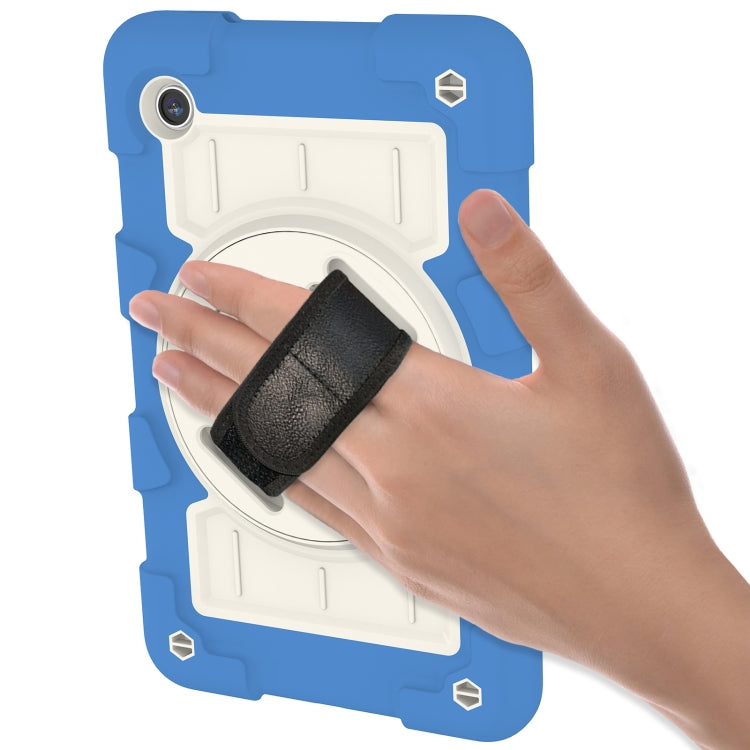 For Samsung Galaxy Tab A9 X110/X115 Silicone Hybrid PC Shockproof Tablet Case with Shoulder Strap(Azure Blue) - Galaxy Tab A9 by buy2fix | Online Shopping UK | buy2fix