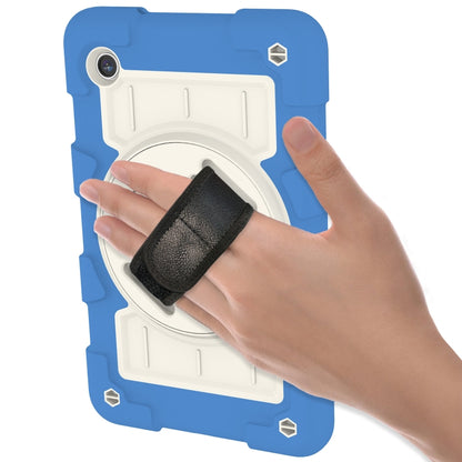 For Samsung Galaxy Tab A9 X110/X115 Silicone Hybrid PC Shockproof Tablet Case with Shoulder Strap(Azure Blue) - Galaxy Tab A9 by buy2fix | Online Shopping UK | buy2fix