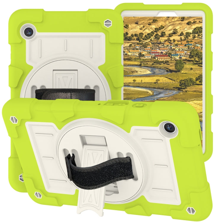 For Samsung Galaxy Tab A9 X110/X115 Silicone Hybrid PC Shockproof Tablet Case with Shoulder Strap(Love Birds Green) - Galaxy Tab A9 by buy2fix | Online Shopping UK | buy2fix