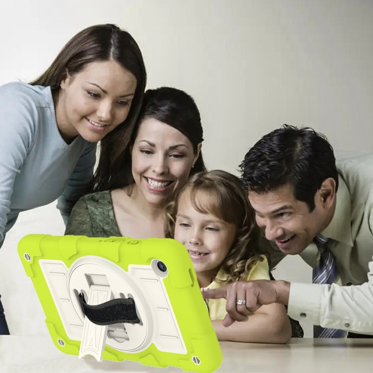 For Samsung Galaxy Tab A9 X110/X115 Silicone Hybrid PC Shockproof Tablet Case with Shoulder Strap(Love Birds Green) - Galaxy Tab A9 by buy2fix | Online Shopping UK | buy2fix