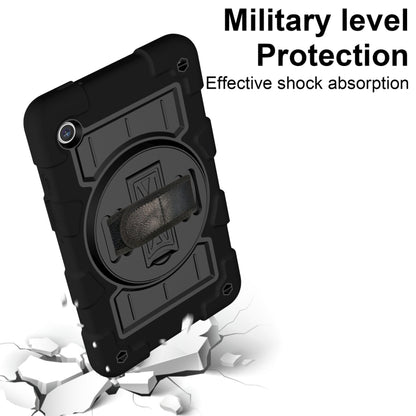 For Samsung Galaxy Tab A9 X110/X115 Silicone Hybrid PC Shockproof Tablet Case with Shoulder Strap(Black) - Galaxy Tab A9 by buy2fix | Online Shopping UK | buy2fix