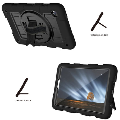 For Samsung Galaxy Tab A9 X110/X115 Silicone Hybrid PC Shockproof Tablet Case with Shoulder Strap(Black) - Galaxy Tab A9 by buy2fix | Online Shopping UK | buy2fix