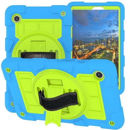 For Samsung Galaxy Tab A9 X110/X115 Silicone Hybrid PC Shockproof Tablet Case with Shoulder Strap(Bluish-Green) - Galaxy Tab A9 by buy2fix | Online Shopping UK | buy2fix