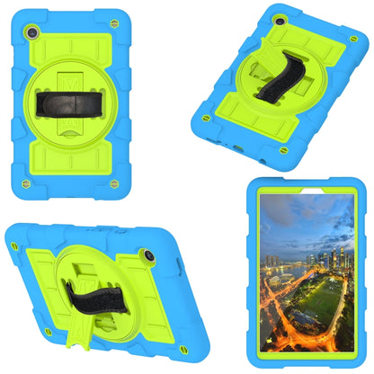 For Samsung Galaxy Tab A9 X110/X115 Silicone Hybrid PC Shockproof Tablet Case with Shoulder Strap(Bluish-Green) - Galaxy Tab A9 by buy2fix | Online Shopping UK | buy2fix