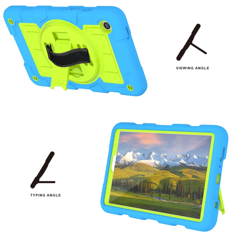 For Samsung Galaxy Tab A9 X110/X115 Silicone Hybrid PC Shockproof Tablet Case with Shoulder Strap(Bluish-Green) - Galaxy Tab A9 by buy2fix | Online Shopping UK | buy2fix