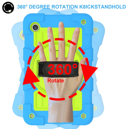 For Samsung Galaxy Tab A9 X110/X115 Silicone Hybrid PC Shockproof Tablet Case with Shoulder Strap(Bluish-Green) - Galaxy Tab A9 by buy2fix | Online Shopping UK | buy2fix