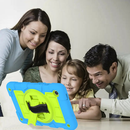 For Samsung Galaxy Tab A9 X110/X115 Silicone Hybrid PC Shockproof Tablet Case with Shoulder Strap(Bluish-Green) - Galaxy Tab A9 by buy2fix | Online Shopping UK | buy2fix