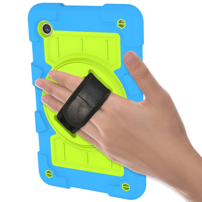 For Samsung Galaxy Tab A9 X110/X115 Silicone Hybrid PC Shockproof Tablet Case with Shoulder Strap(Bluish-Green) - Galaxy Tab A9 by buy2fix | Online Shopping UK | buy2fix