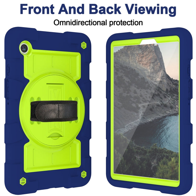 For Samsung Galaxy Tab A9 X110/X115 Silicone Hybrid PC Shockproof Tablet Case with Shoulder Strap(Tibetan Turquoise) - Galaxy Tab A9 by buy2fix | Online Shopping UK | buy2fix