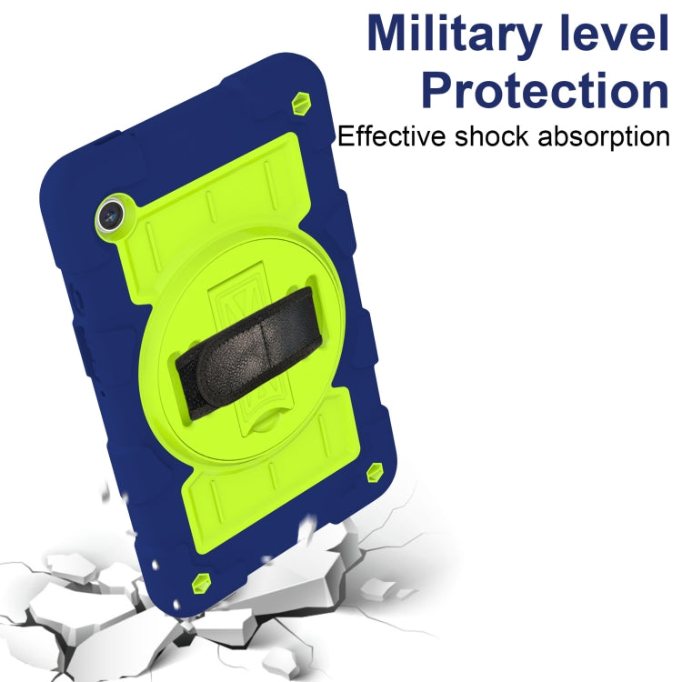 For Samsung Galaxy Tab A9 X110/X115 Silicone Hybrid PC Shockproof Tablet Case with Shoulder Strap(Tibetan Turquoise) - Galaxy Tab A9 by buy2fix | Online Shopping UK | buy2fix