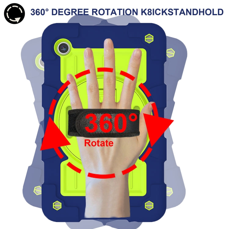 For Samsung Galaxy Tab A9 X110/X115 Silicone Hybrid PC Shockproof Tablet Case with Shoulder Strap(Tibetan Turquoise) - Galaxy Tab A9 by buy2fix | Online Shopping UK | buy2fix