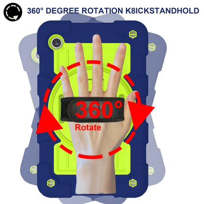 For Samsung Galaxy Tab A9 X110/X115 Silicone Hybrid PC Shockproof Tablet Case with Shoulder Strap(Tibetan Turquoise) - Galaxy Tab A9 by buy2fix | Online Shopping UK | buy2fix