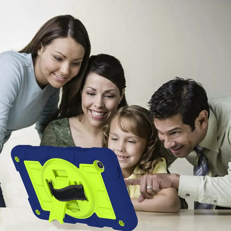 For Samsung Galaxy Tab A9 X110/X115 Silicone Hybrid PC Shockproof Tablet Case with Shoulder Strap(Tibetan Turquoise) - Galaxy Tab A9 by buy2fix | Online Shopping UK | buy2fix