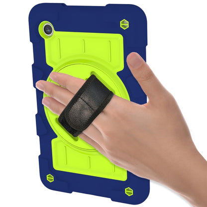 For Samsung Galaxy Tab A9 X110/X115 Silicone Hybrid PC Shockproof Tablet Case with Shoulder Strap(Tibetan Turquoise) - Galaxy Tab A9 by buy2fix | Online Shopping UK | buy2fix