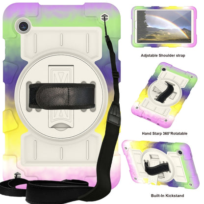 For Samsung Galaxy Tab A9 X110/X115 Silicone Hybrid PC Shockproof Tablet Case with Shoulder Strap(Colorful Purple) - Galaxy Tab A9 by buy2fix | Online Shopping UK | buy2fix