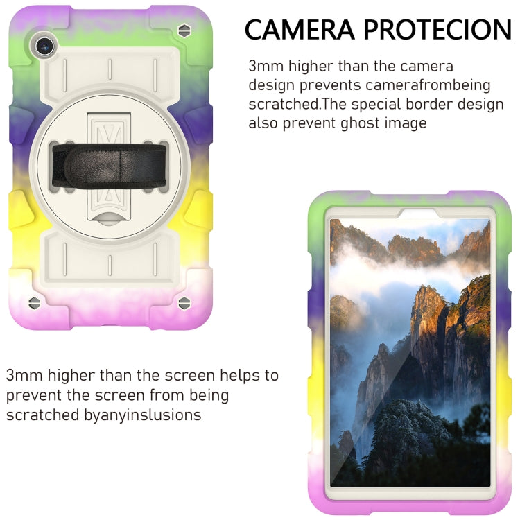 For Samsung Galaxy Tab A9 X110/X115 Silicone Hybrid PC Shockproof Tablet Case with Shoulder Strap(Colorful Purple) - Galaxy Tab A9 by buy2fix | Online Shopping UK | buy2fix