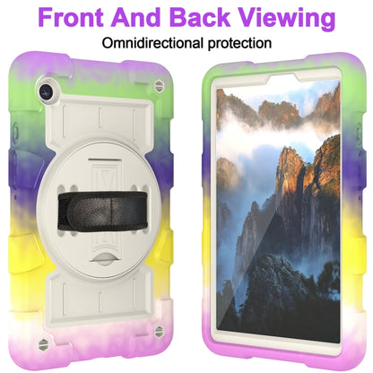 For Samsung Galaxy Tab A9 X110/X115 Silicone Hybrid PC Shockproof Tablet Case with Shoulder Strap(Colorful Purple) - Galaxy Tab A9 by buy2fix | Online Shopping UK | buy2fix
