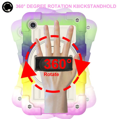 For Samsung Galaxy Tab A9 X110/X115 Silicone Hybrid PC Shockproof Tablet Case with Shoulder Strap(Colorful Purple) - Galaxy Tab A9 by buy2fix | Online Shopping UK | buy2fix