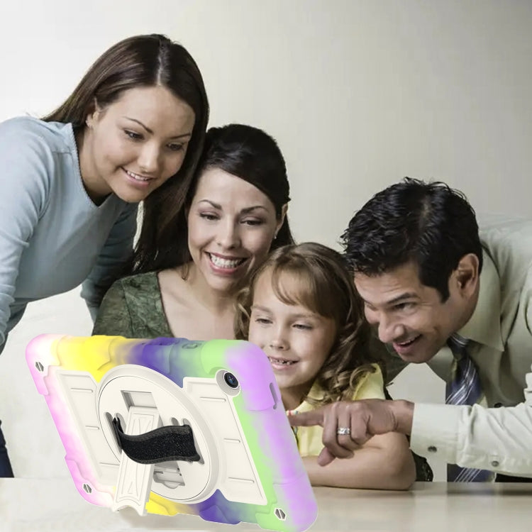 For Samsung Galaxy Tab A9 X110/X115 Silicone Hybrid PC Shockproof Tablet Case with Shoulder Strap(Colorful Purple) - Galaxy Tab A9 by buy2fix | Online Shopping UK | buy2fix