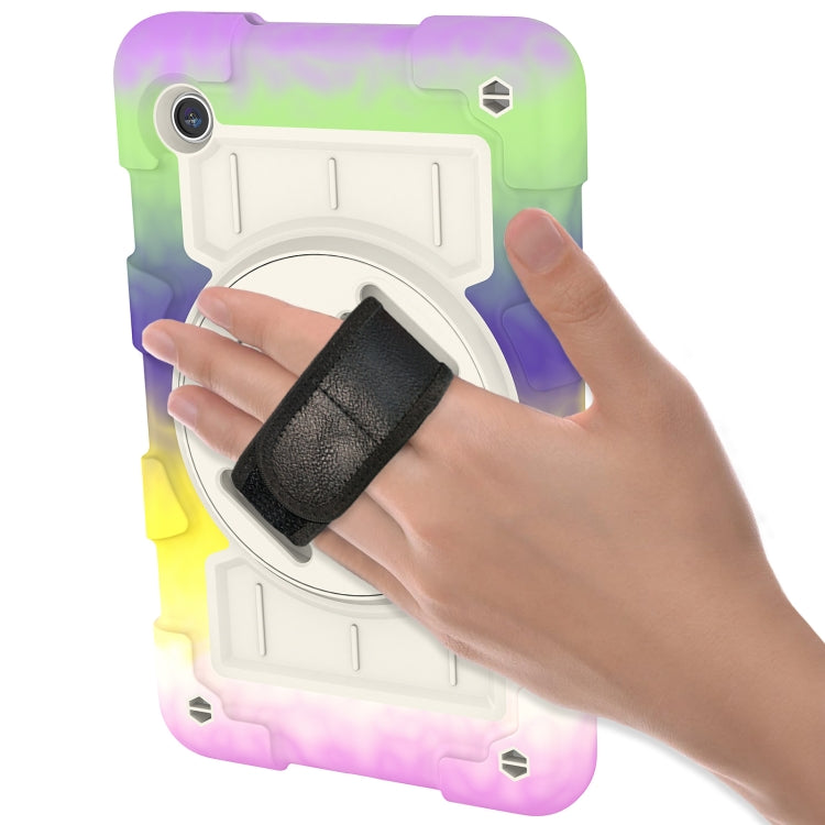 For Samsung Galaxy Tab A9 X110/X115 Silicone Hybrid PC Shockproof Tablet Case with Shoulder Strap(Colorful Purple) - Galaxy Tab A9 by buy2fix | Online Shopping UK | buy2fix