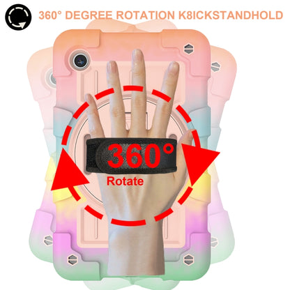 For Samsung Galaxy Tab A9 X110/X115 Silicone Hybrid PC Shockproof Tablet Case with Shoulder Strap(Colorful Gold) - Galaxy Tab A9 by buy2fix | Online Shopping UK | buy2fix