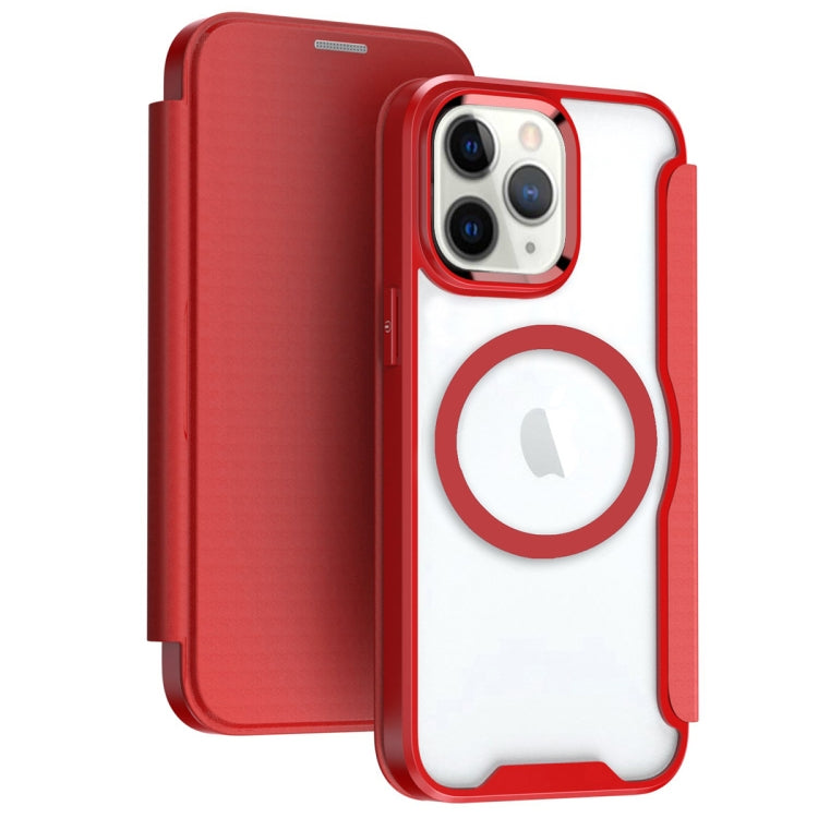 For iPhone 11 Pro Max RFID Blocking Adsorption Flip MagSafe Leather Phone Case(Red) by buy2fix