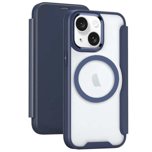 For iPhone 15 RFID Blocking Adsorption Flip MagSafe Leather Phone Case(Purple) - iPhone 15 Cases by buy2fix | Online Shopping UK | buy2fix