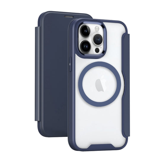 For iPhone 16 Pro RFID Blocking Adsorption Flip MagSafe Leather Phone Case(Purple) by buy2fix