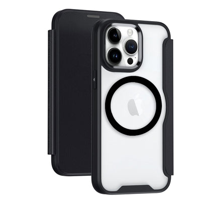 For iPhone 16 Pro RFID Blocking Adsorption Flip MagSafe Leather Phone Case(Black) by buy2fix