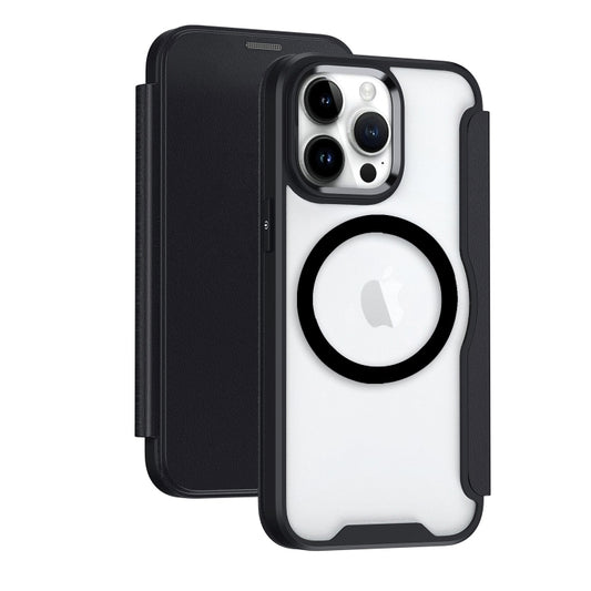 For iPhone 16 Pro RFID Blocking Adsorption Flip MagSafe Leather Phone Case(Black) by buy2fix