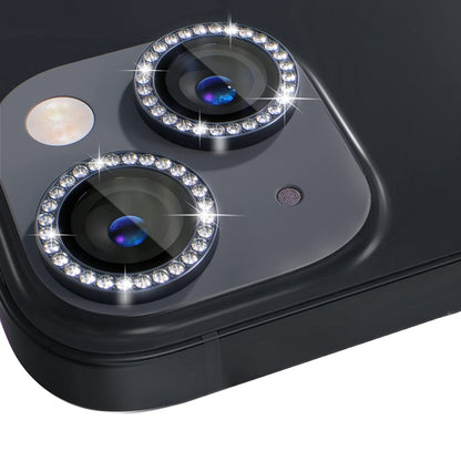 For iPhone 15 / 15 Plus NORTHJO Camera Lens Protector Tempered Glass Metal Rhinestone Ring Film(Graphite) - iPhone 15 Tempered Glass by NORTHJO | Online Shopping UK | buy2fix