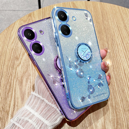 For Xiaomi Redmi 13C 4G Gradient Glitter Immortal Flower Ring All-inclusive Phone Case(Pink) by buy2fix