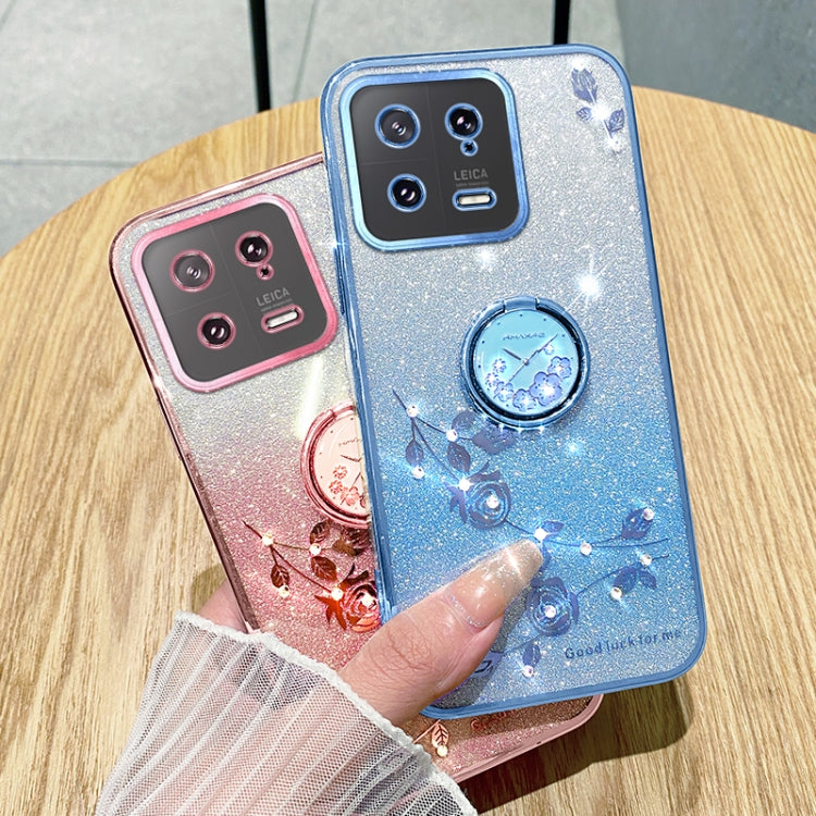 For Xiaomi 13 Gradient Glitter Immortal Flower Ring All-inclusive Phone Case(Pink) - Xiaomi Cases by buy2fix | Online Shopping UK | buy2fix