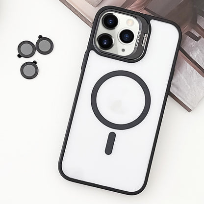 For iPhone 11 Pro Max MagSafe Acrylic Hybrid TPU Holder Phone Case with Lens film(Black) by buy2fix