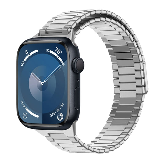 For Apple Watch Series 9 45mm Bamboo Magnetic Stainless Steel Metal Watch Strap(Silver) by buy2fix
