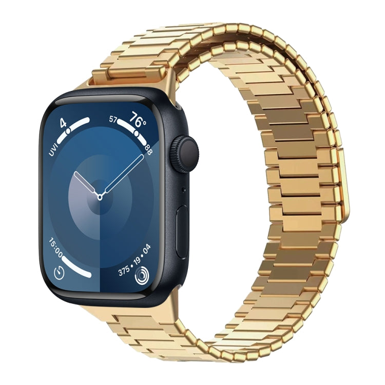 For Apple Watch Series 9 41mm Bamboo Magnetic Stainless Steel Metal Watch Strap(Gold) by buy2fix