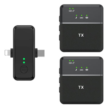 SX31 3 in 1 Lavalier 2.4G Wireless Noise Reduction Mic with Dual Transmitter + Receiver by buy2fix
