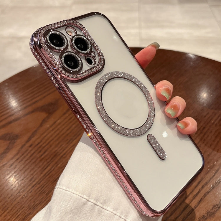 For iPhone 15 Pro Diamond Plated MagSafe TPU Phone Case(Pink) - iPhone 15 Pro Cases by buy2fix | Online Shopping UK | buy2fix