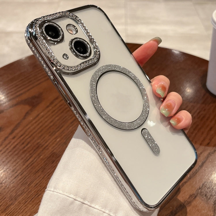 For iPhone 14 Plus Diamond Plated MagSafe TPU Phone Case(Silver) - iPhone 14 Plus Cases by buy2fix | Online Shopping UK | buy2fix