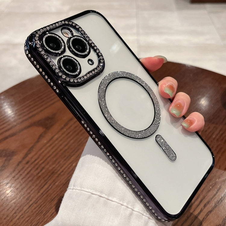 For iPhone 16 Pro Max Diamond Plated MagSafe TPU Phone Case(Black) by buy2fix