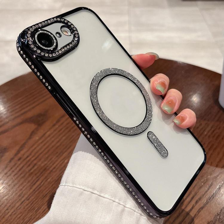 For iPhone 16e Diamond Plated MagSafe TPU Phone Case(Black) - iPhone 16e Cases by buy2fix | Online Shopping UK | buy2fix