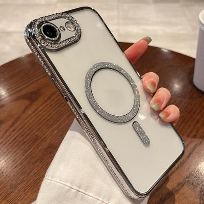 For iPhone 16e Diamond Plated MagSafe TPU Phone Case(Silver) - iPhone 16e Cases by buy2fix | Online Shopping UK | buy2fix