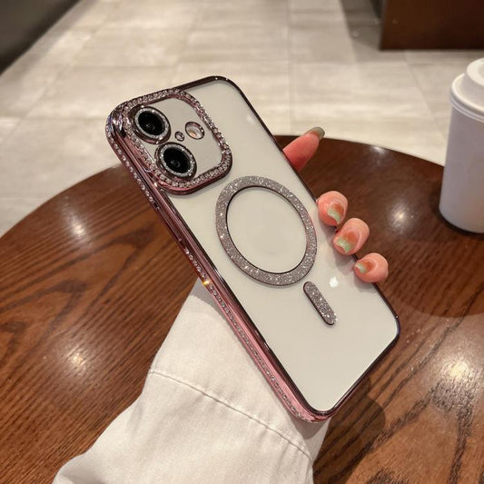 For iPhone 17 Diamond Plated MagSafe TPU Phone Case(Pink) - iPhone 17 Cases by buy2fix | Online Shopping UK | buy2fix