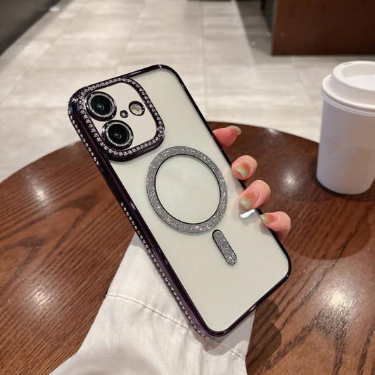 For iPhone 17 Diamond Plated MagSafe TPU Phone Case(Purple) - iPhone 17 Cases by buy2fix | Online Shopping UK | buy2fix