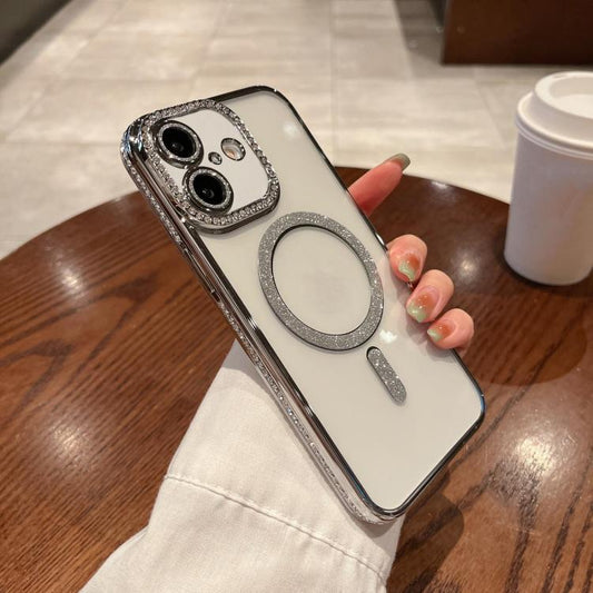 For iPhone 17 Diamond Plated MagSafe TPU Phone Case(Silver) - iPhone 17 Cases by buy2fix | Online Shopping UK | buy2fix