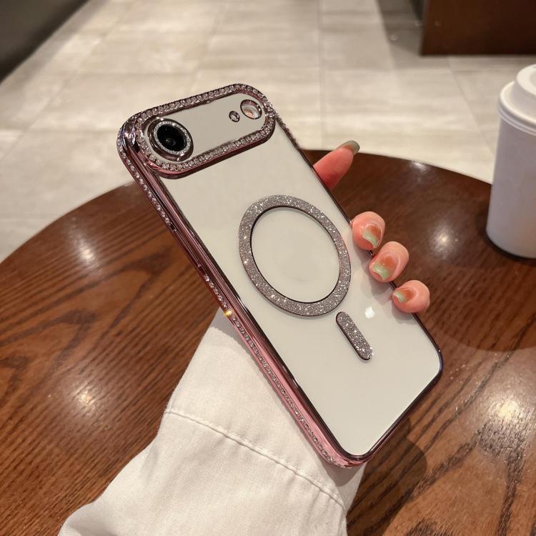For iPhone Air Diamond Plated MagSafe TPU Phone Case(Pink) - iPhone Air Cases by buy2fix | Online Shopping UK | buy2fix