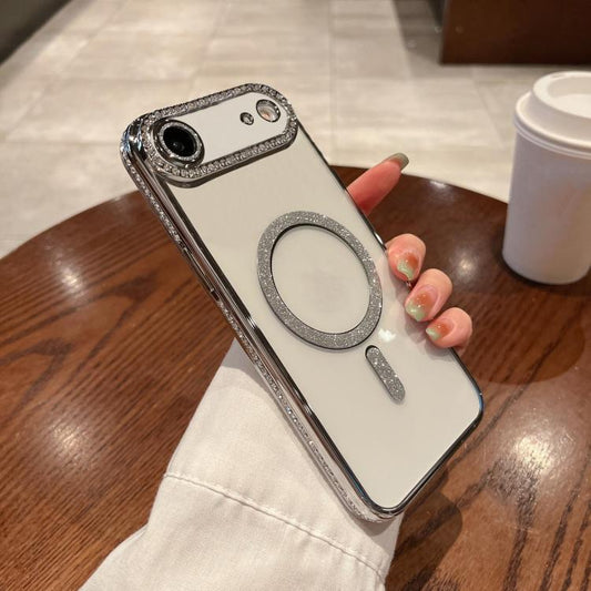 For iPhone Air Diamond Plated MagSafe TPU Phone Case(Silver) - iPhone Air Cases by buy2fix | Online Shopping UK | buy2fix