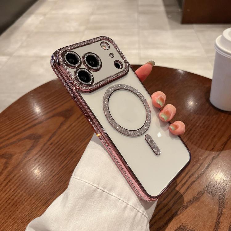 For iPhone 17 Pro Diamond Plated MagSafe TPU Phone Case(Pink) - iPhone 17 Pro Cases by buy2fix | Online Shopping UK | buy2fix