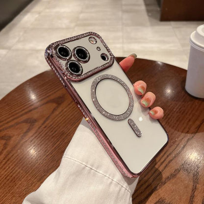 For iPhone 17 Pro Diamond Plated MagSafe TPU Phone Case(Pink) - iPhone 17 Pro Cases by buy2fix | Online Shopping UK | buy2fix